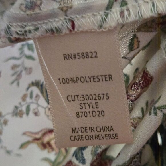 Max Studio Cream Floral Open Front Kimono Size M - Picture 7 of 8